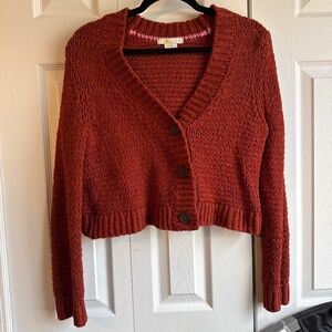 Boden 3 Button Rust Color Cropped Cardigan - Sz Small